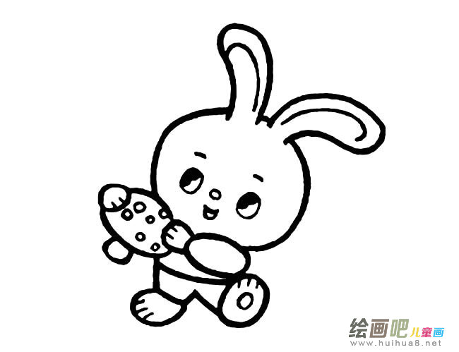 采蘑菇的小兔子简笔画图片