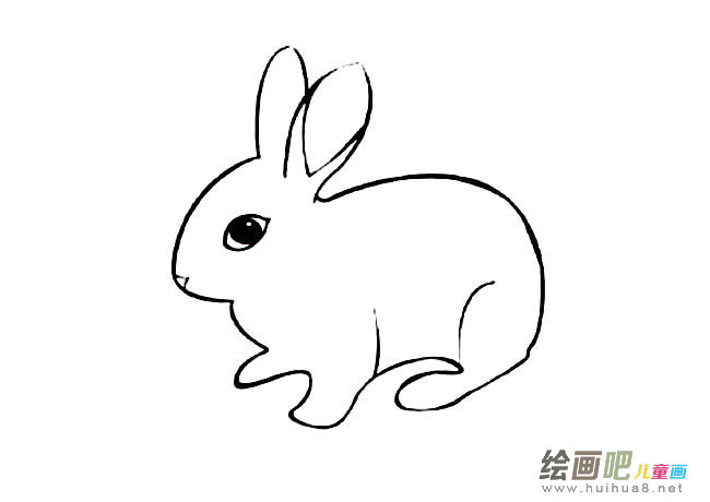 卡通呆萌小兔子简笔画图片