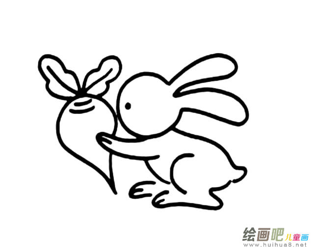 拔萝卜的兔子简笔画图片