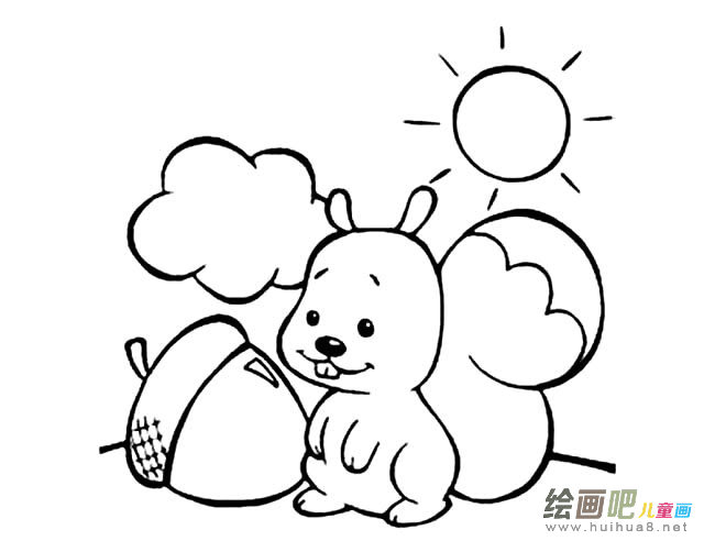 可爱卡通小松鼠简笔画图片