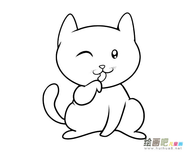 卡通可爱小猫简笔画图片