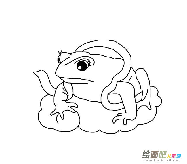 招财金蟾简笔画图片