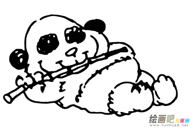 躺着睡觉的熊猫简笔画图片