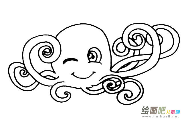 卡通可爱章鱼简笔画