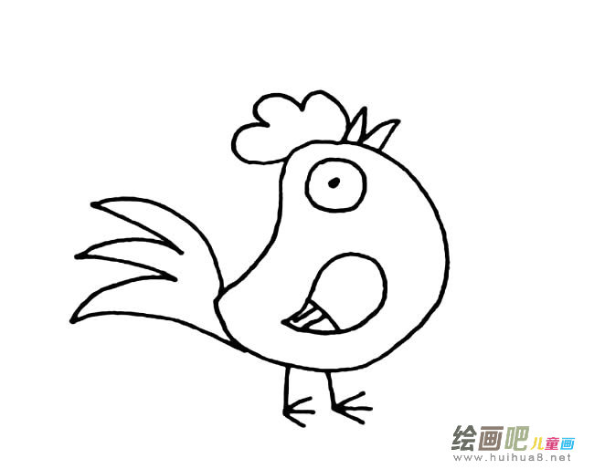 可爱儿童手绘公鸡简笔画图片