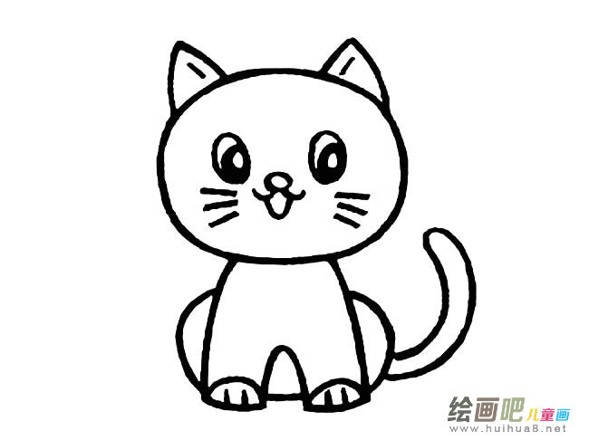 卡通可爱小猫简笔画图片