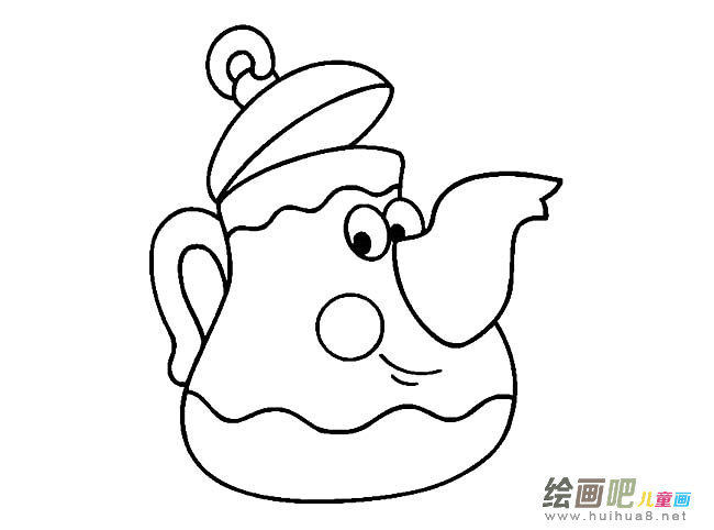 可爱的卡通茶壶简笔画图片