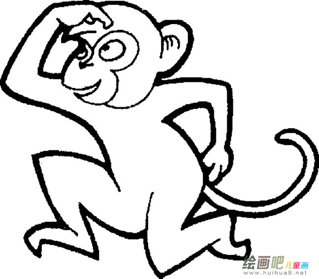 猴子简笔画步骤图片大全