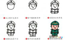 警察简笔画步骤图片大全