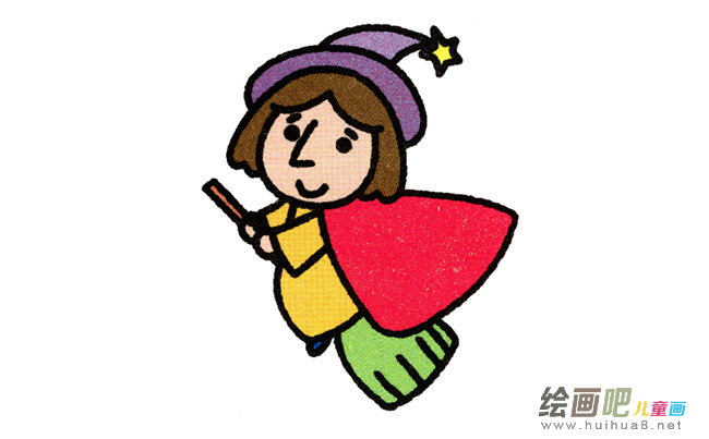 女巫简笔画步骤图片大全