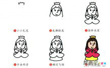 公主简笔画步骤图片大全