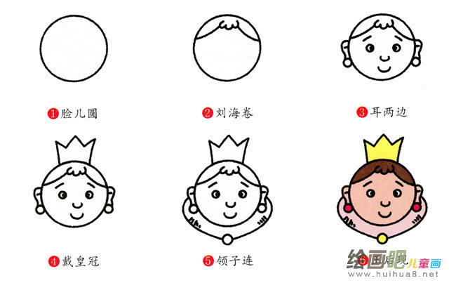 皇后简笔画步骤图片大全