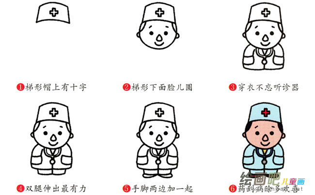 医生简笔画步骤图片大全