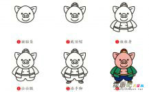 猪八戒简笔画步骤图片大全
