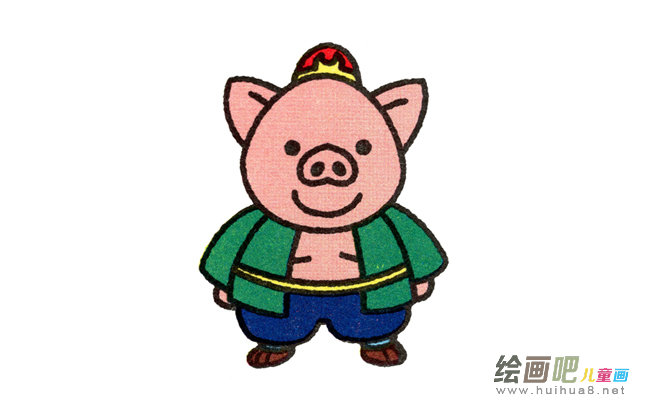 猪八戒简笔画步骤图片大全