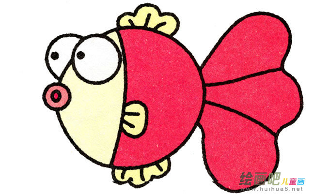 观赏鱼金鱼简笔画步骤图片大全