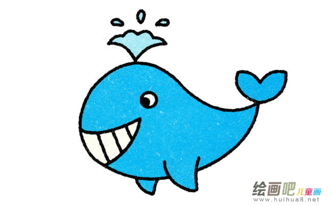蓝鲸鱼简笔画步骤图片大全