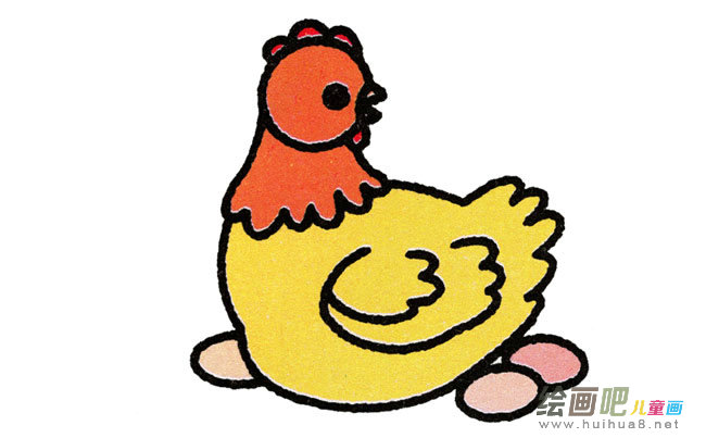 老母鸡简笔画步骤图片大全