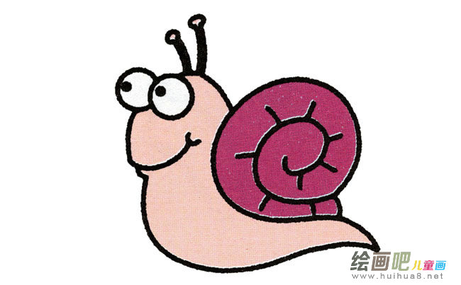蜗牛简笔画步骤图片大全
