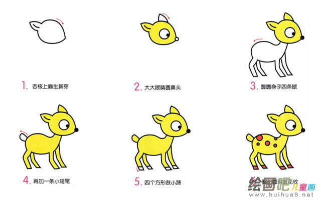 小鹿简笔画步骤图片大全