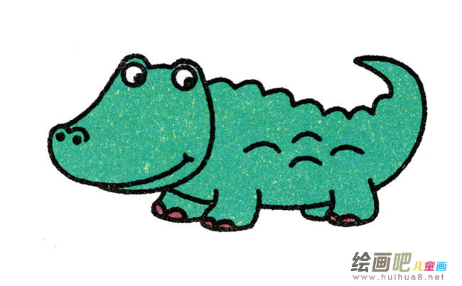 鳄鱼动物简笔画步骤图片大全