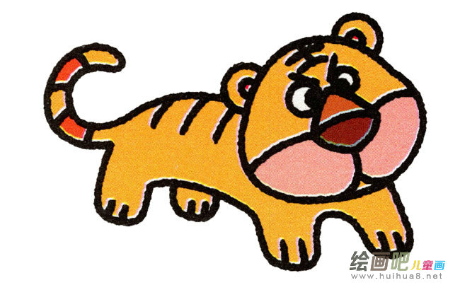 老虎动物简笔画步骤图片大全