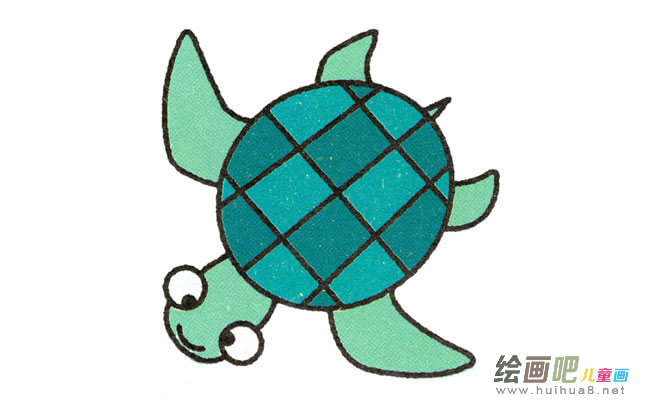 小海龟动物简笔画步骤图片大全
