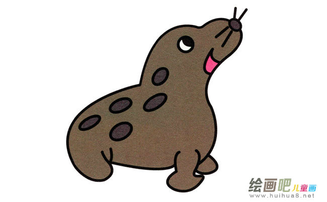 海豹动物简笔画步骤图片大全