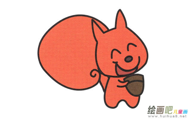 小松鼠动物简笔画步骤图片大全