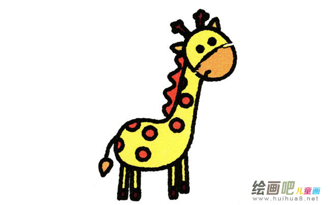 长颈鹿动物简笔画步骤图片大全