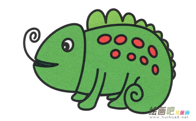 变色龙动物简笔画步骤图片大全