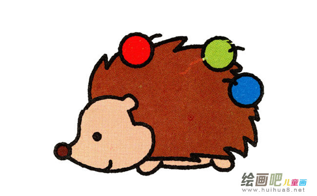刺猬动物简笔画步骤图片大全