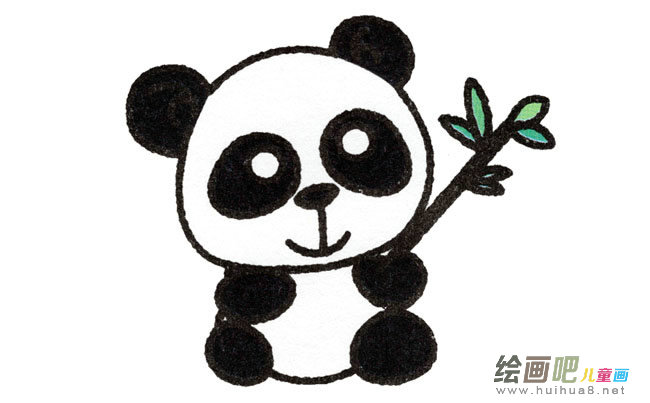 大熊猫动物简笔画步骤图片大全
