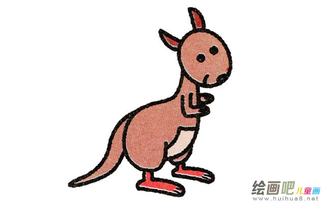 袋鼠动物简笔画步骤图片大全