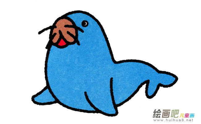 海豹动物简笔画步骤图片大全