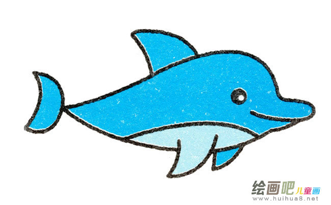 海豚动物简笔画步骤图片大全
