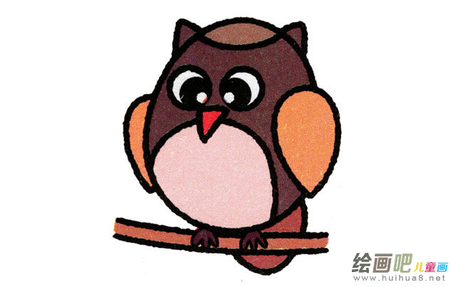 猫头鹰动物简笔画步骤图片大全