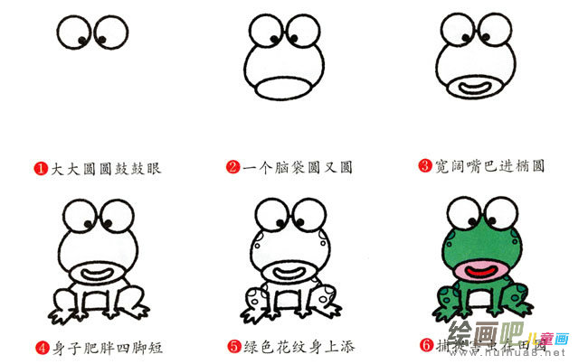 青蛙动物简笔画步骤图片大全