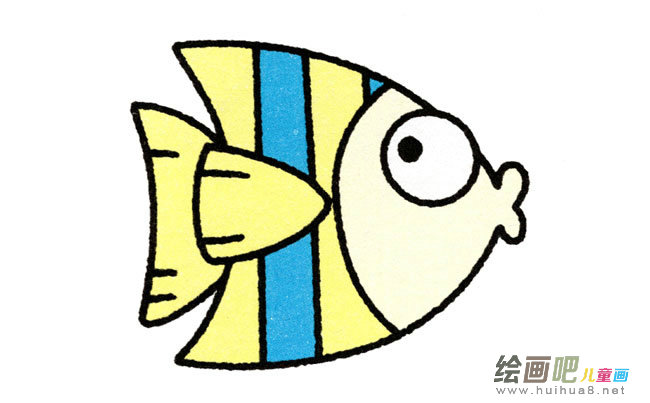 热带鱼动物简笔画步骤图片大全