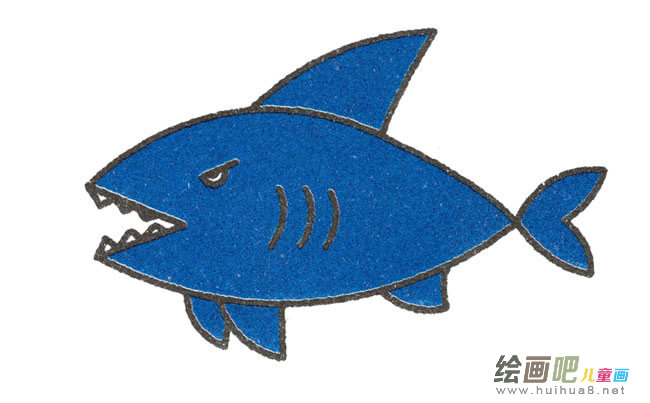 鲨鱼动物简笔画步骤图片大全