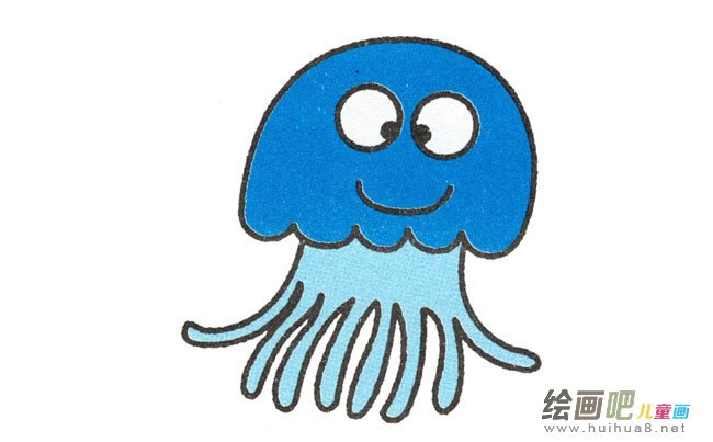 水母动物简笔画步骤图片大全