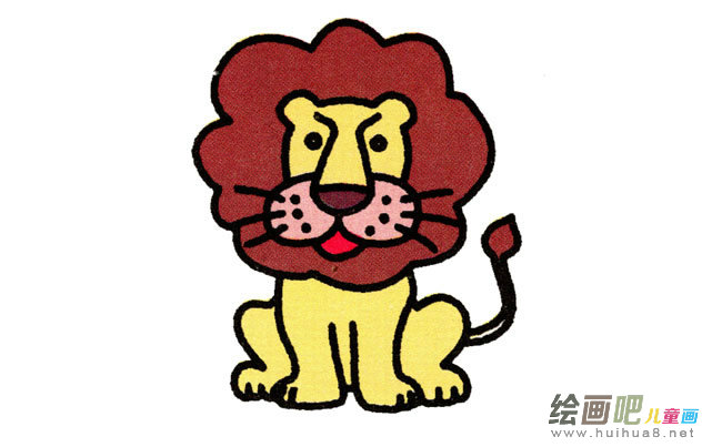 狮子动物简笔画步骤图片大全