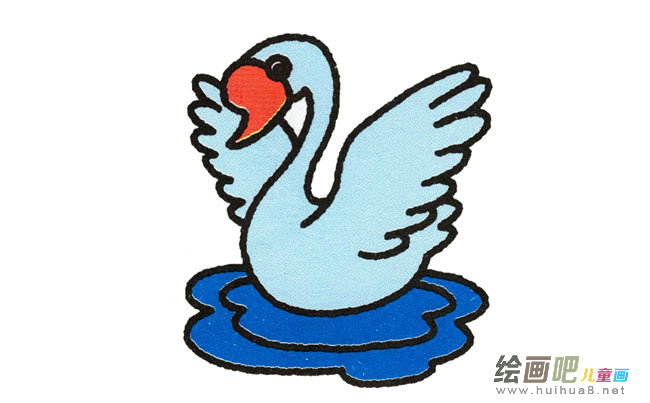 天鹅动物简笔画步骤图片大全