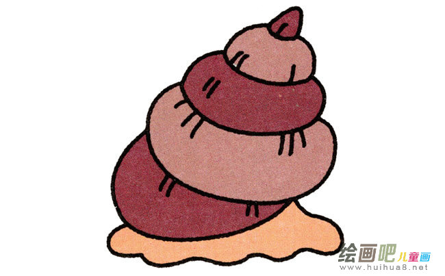 田螺动物简笔画步骤图片大全