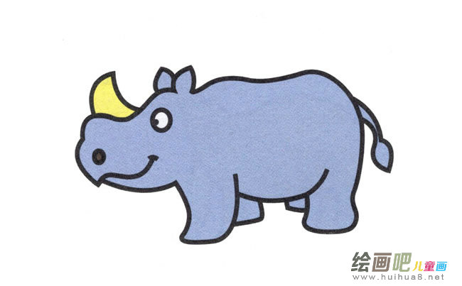 犀牛动物简笔画步骤图片大全