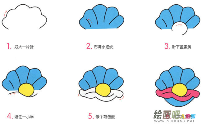 小贝壳动物简笔画步骤图片大全