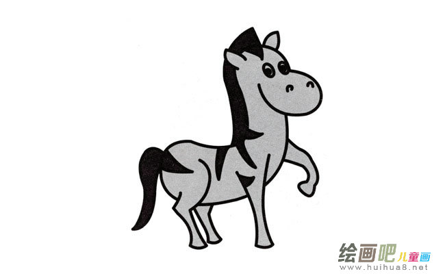 小斑马动物简笔画步骤图片大全