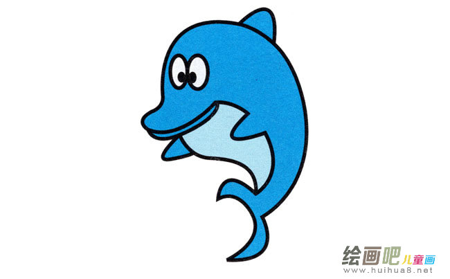 小海豚动物简笔画步骤图片大全