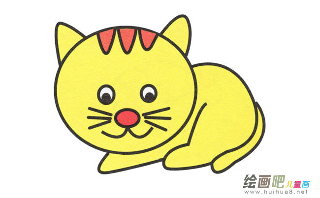 小花猫动物简笔画步骤图片大全