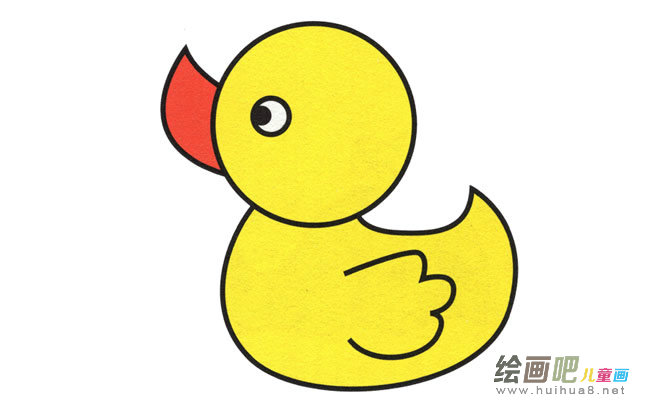 小黄鸭子动物简笔画步骤图片大全